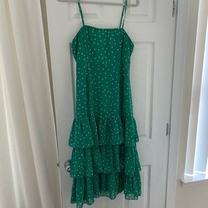 Lulus green polka dot midi dress